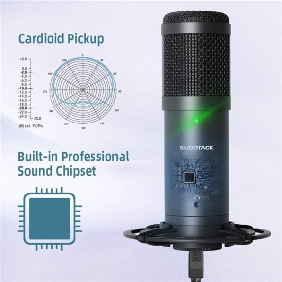 USB Streaming PC Microphone, Zero-Latency Monitoring Professional 192kHz/24Bit - Picture 4 of 6